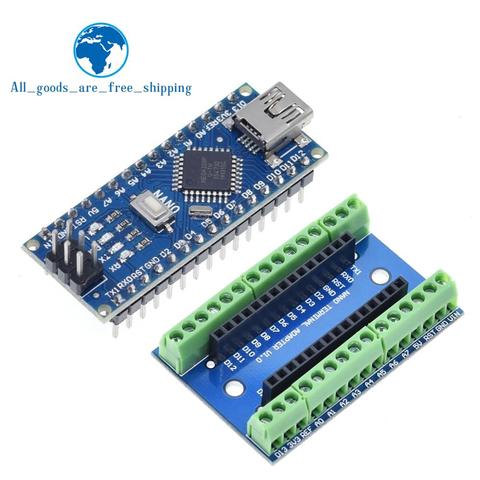 1 piezas NANO V3.0 3,0 controlador de adaptador de Terminal de placa de expansión NANO IO escudo Simple extensión placa Arduino AVR ATMEGA328P ► Foto 1/6