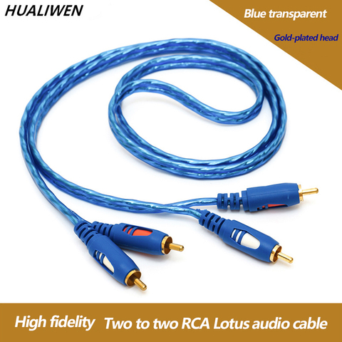 Cable de Audio de 2RCA a 2 RCA macho a macho, Conector de Audio RCA chapado en oro de 1,5 m, 3m, 5m para DVD o cine en casa, amplificador de TV, caja de sonido de CD ► Foto 1/6