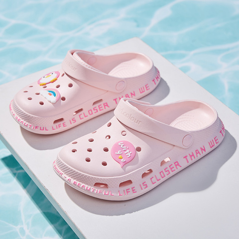 Sandalias de mujer 2022 crocse, sandalias rojas para mujer, sandalias informales de verano para mujer, sandalias con agujeros, Sandalias planas de malla para playa ► Foto 1/6