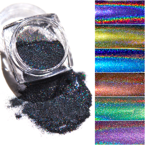 MEET ACROSS purpurina holográfica para uñas efecto láser polvo de uñas cromo DIY brillo Gel esmalte escamas para pigmento de manicura ► Foto 1/6