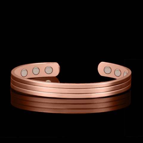 Pulsera magnética de cobre puro saludable para hombres y mujeres, brazaletes de imanes para terapia de energía saludable, regalo para amantes, 2022 ► Foto 1/6