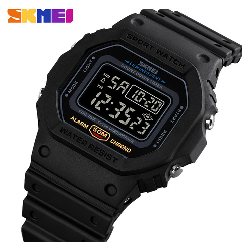 SKMEI-reloj deportivo Digital multifuncional para hombre, Retro cronógrafo de pulsera, con descuento de 2 veces, a la moda, 1628 ► Foto 1/6