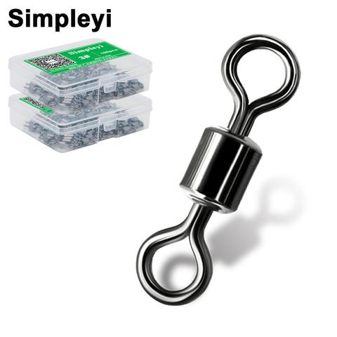 50-100 Uds pesca barril rodamiento rodante giratorio anillo sólido LB conector de anzuelos 9 tamaño de pesca accesorios para cajas de pescado herramienta ► Foto 1/6