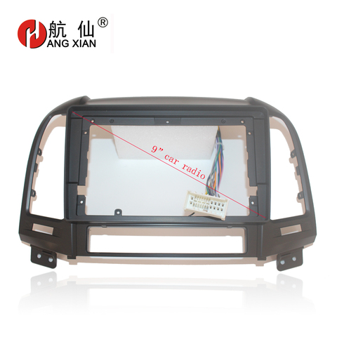 HANGXIAN 2Din coche Marco de salpicadero para Radio para Hyundai Santa Fe 2006-2012 coche DVD gps Panel Dash Kit de instalación de embellecedor de Marco bisel ► Foto 1/6