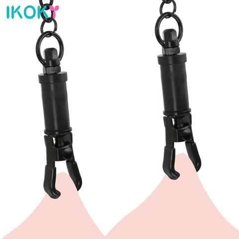 IKOKY-boquilla de Metal ajustable para juegos de adultos, pinzas de Bondage para senos, Juguetes sexuales para parejas, estimulador de pezón ► Foto 1/6