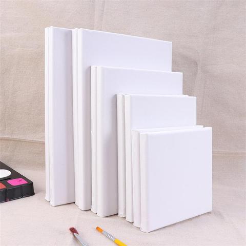 10 Uds pintado de madera Marco de algodón blanco estirado cuadro de lona para dibujo pintura lienzo pintura bricolaje suministros ► Foto 1/6