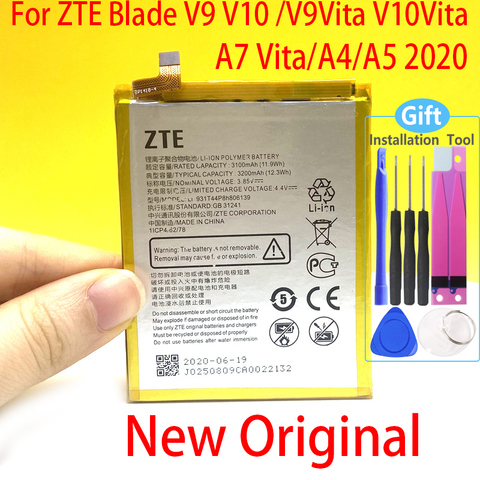 Batería Li3931T44P8h806139 Original de 3200mAh para teléfono móvil ZTE Blade V9 V10 /V9Vita V10Vita/A7 Vita/A4/A5 2022 + entrega a domicilio ► Foto 1/6