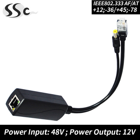 Divisor de salida POE de 48V, 12V, impermeable, adecuado para POE sin cámara IP y Kits de Cable de conector POE AP inalámbrico de 10/100mbps ► Foto 1/5