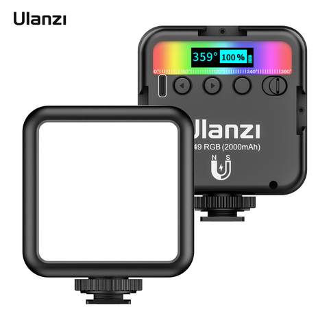 Ulanzi VL49 RGB bolsillo luz LED para vídeo fotografía luz de relleno 2500K-9000K regulable CRI95 + construido en la batería con el frío de soportes ► Foto 1/6