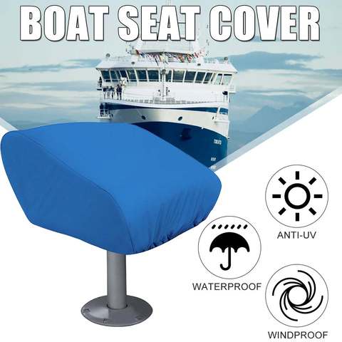 Funda de protección para asiento de barco plegable, resistente a los rayos UV, resistente al agua, con cierre elástico para silla de yate y capitán ► Foto 1/6