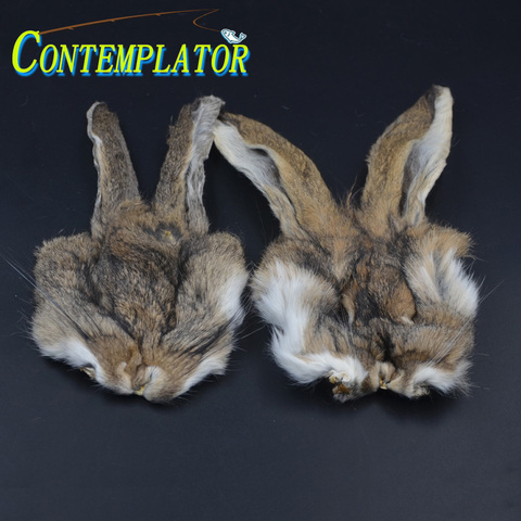 2 uds Natural HARE'S máscara con oídos liebre oído cebo de moscas Ninfa materiales punta moteado guardia pelos conejo doblaje de trucha volar ► Foto 1/6