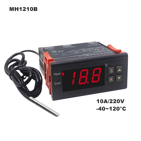 Controlador de temperatura Digital MH1210B, regulador de termostato 10A, 220V, 40 ~ 120C, para incubadora con Sensor NTC, termopar, NTC ► Foto 1/6