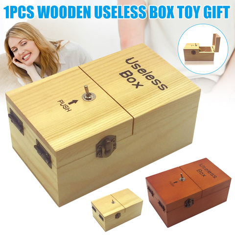 Electrónica inútil caja de madera niño niña chico interesante pasatiempo máquina de reducción de estrés divertido juego de mesa decoración regalos ► Foto 1/6