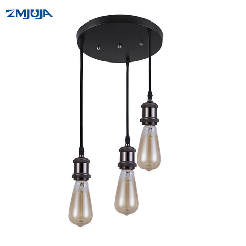 3 Cabeza colgando iluminación zócalo para el Café bar Vintage E27 E26 edision tornillo Base DE Lampara con bombilla colgante para pisos estilo Retro Luz lámpara ► Foto 1/6