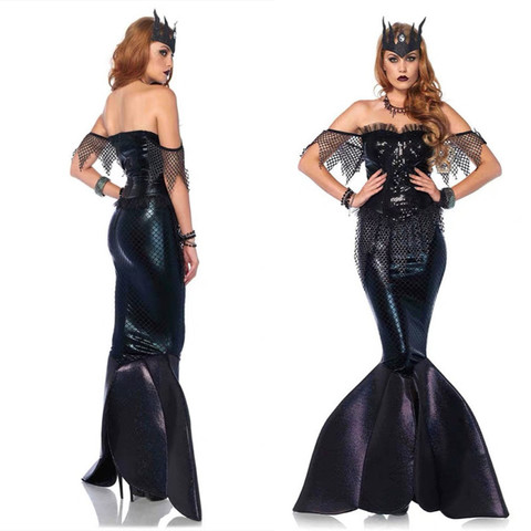 Vestido Sexy de sirena para playa, disfraz de Halloween, fiesta de carnaval, traje de adulto, traje con lentejuelas de fantasía ► Foto 1/4