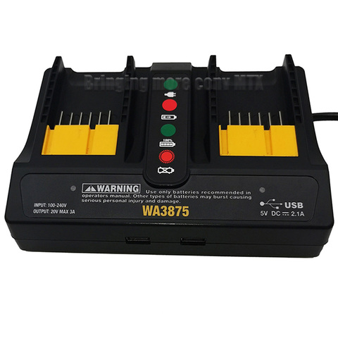 Cargador rápido de alta calidad para Worx WA3520 WA3525 W3575 WA3578, 20V, 18v, batería de ion de litio, cargador 3A para Worx WA3742 WA3875, enchufe europeo ► Foto 1/6