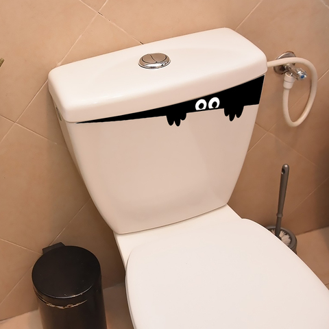 Pegatina de vinilo extraíble para el baño, calcomanía de pared con diseño divertido de Peep Monster, ideal para decoración del baño y el baño, 1 unidad ► Foto 1/5
