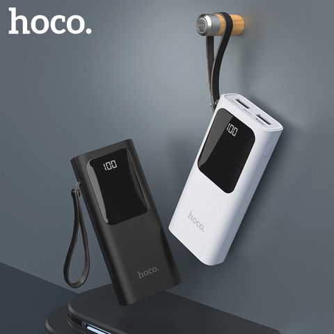 Banco de energía HOCO 10000mAh Mini USB pantalla LED batería externa portátil Powerbank para iphone xiaomi 9 carga rápida con cordón ► Foto 1/6