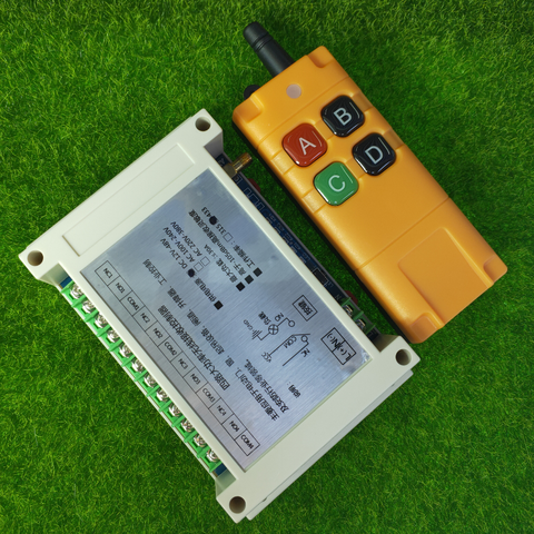 Sistema de interruptor de mando inalámbrico de radiofrecuencia, con transmisor de larga distancia de 300M-1000M, Ndustrial Sector 24V DC 12V 36V 48V 4CH 10A ► Foto 1/6