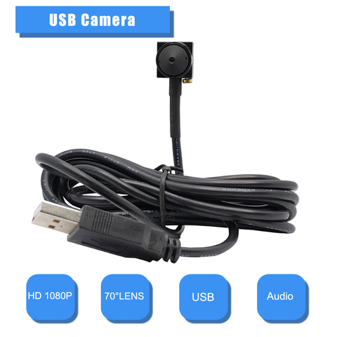 MINI cámara CCTV USB 2,0 HD1080P/2MP, lente de 3,7 MM, banda microusb, cámara de Audio con cámara web USB para uso en Windows, ordenador, PC y portátil ► Foto 1/6
