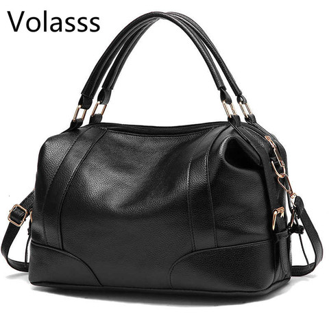 Bolso de mano de cuero de gran capacidad para Mujer, bandolera informal ► Foto 1/6