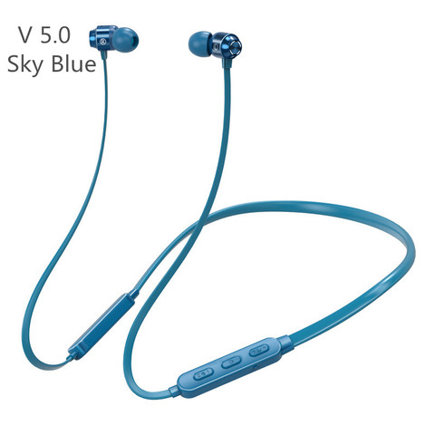 Auriculares deportivos inalámbricos con Bluetooth 5,0, dispositivo de audio de succión magnética 6D de 16 horas, montado en el cuello, binaural ► Foto 1/6