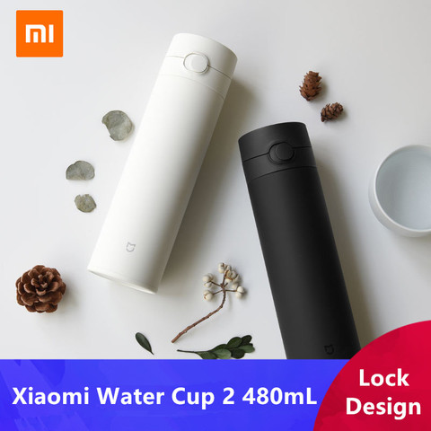 Xiaomi-termo portátil de acero inoxidable 316L para mantener el calor/frío, taza de agua de 2 Generación, 480mL, con cierre, apertura manual única ► Foto 1/6