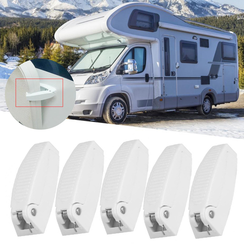 Soporte de pestillo para puerta de autocaravana, accesorios para equipaje de viaje, remolque, coche, estilismo de ABS para automóvil blanco, Uds. ► Foto 1/6