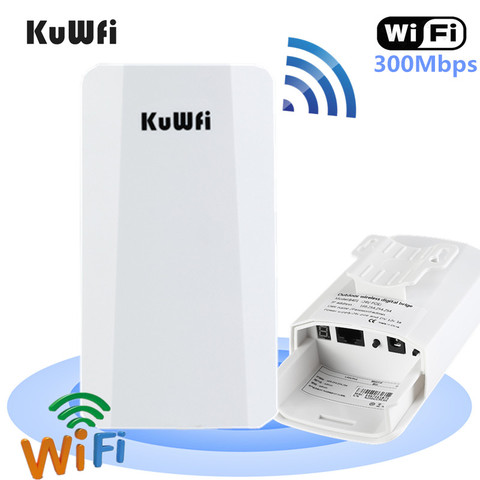 KuWFi-enrutador inalámbrico para exteriores, P2P, 1KM, puente WIFI de 300Mbps, CPE inalámbrico con adaptador POE de 24V para cámara IP ► Foto 1/6