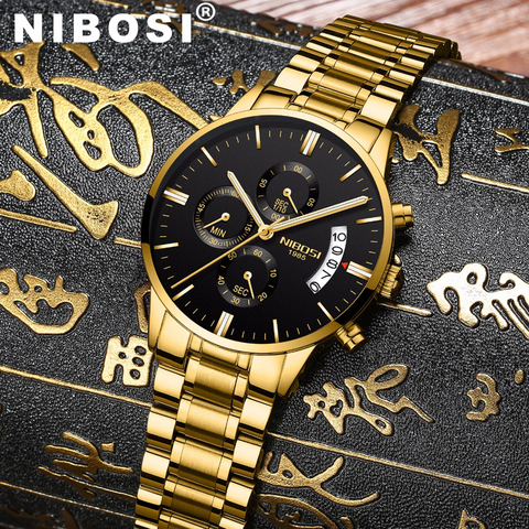 Relojes para hombre NIBOSI relojes de lujo de marca superior de moda Casual para hombre relojes de pulsera de cuarzo militar reloj Masculino Saat ► Foto 1/6