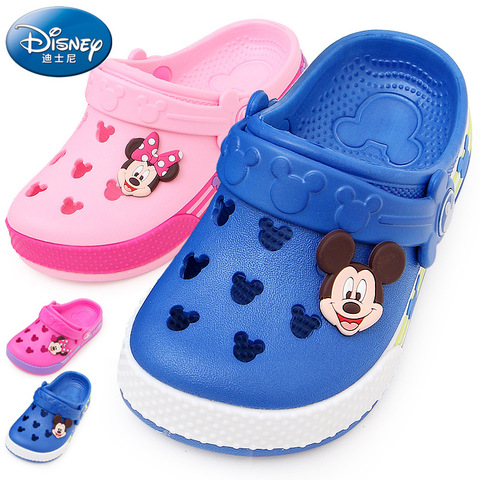 Disney-sandalias con agujeros para niños y niñas, zapatillas grandes de Mickey mouse, playa, Verano ► Foto 1/5