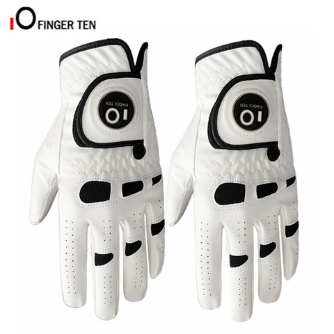 Guantes de Golf de cuero de PU para hombre, manoplas de mano derecha con agarre para todo tipo de clima, con marcador de bola, 2 unidades/juego, suaves, antideslizantes, talla S, M, ML, L, XL ► Foto 1/6