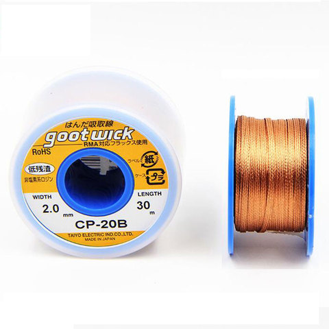 Original Japón GOOT Desoldering Wicks trenza de alambre de cobre removedor de soldadura BGA soldar mecha RoHs herramientas de soldadura MSDS sin plomo ► Foto 1/6