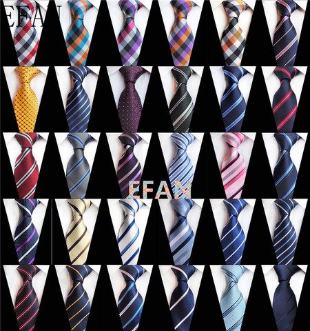 Nuevos accesorios de moda, corbata de alta calidad de 8cm para hombre, corbatas para traje de negocios, boda, informal, azul marino, Negro, Rojo, rosa, plata y azul ► Foto 1/6