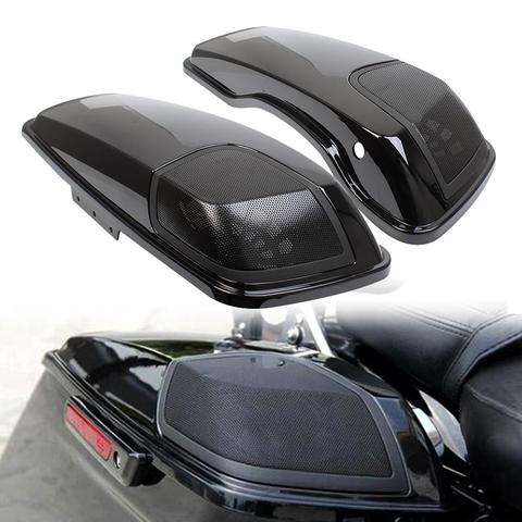 1 par de la motocicleta luz negro alforjas tapas de altavoces para Harley Touring Road King Electra Street Glide CVO FLHXSE 2014-2022 ► Foto 1/6