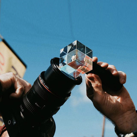 Fotografía cristal luz cristal Halo lente de vidrio óptico 1/4 tornillo para Mini trípode de sujeción vlogg BOLA MÁGICA accesorio de luz ► Foto 1/6