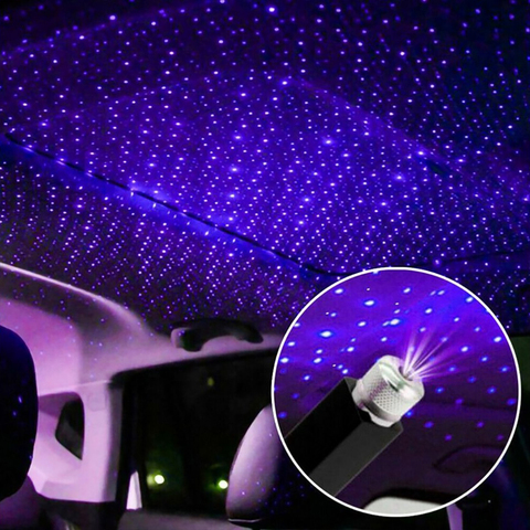 Miniluz LED de noche para techo de coche, proyector de galaxia de Ambiente, Lámpara decorativa con USB, luz ajustable para decoración Interior de coche ► Foto 1/6