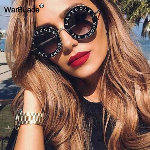 2022 nuevas gafas de sol redondas de moda de diseñador de marca para mujer gafas de sol Vintage con degradado UV400 Oculos femeninos Lentes WarBLade ► Foto 1/6