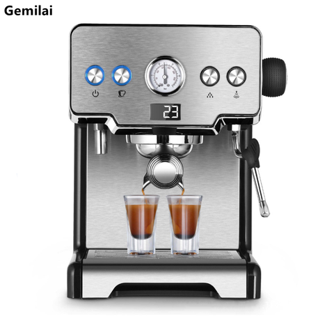 Gemilai-máquina de café Espresso para el hogar, bomba semiautomática italiana de 15bar, vaporizador de leche a presión, depósito de agua de 1,7 L, CRM3605 ► Foto 1/6
