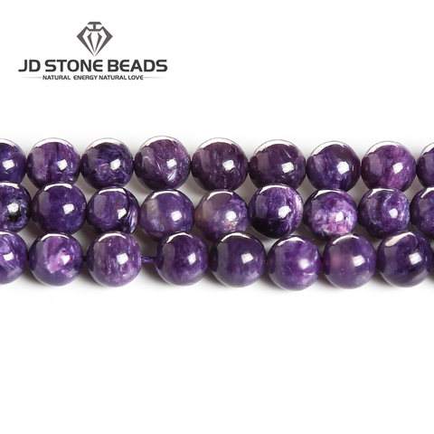 Charoite Natural piedra suelta perlas de Color púrpura de piedras preciosas para hacer pulsera DIY fabricación de collares de joyas Accesorios ► Foto 1/6