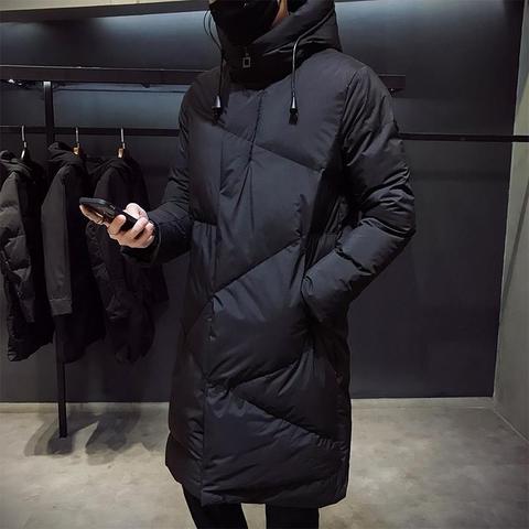 Chaqueta de invierno para hombre, ropa de marca, Parka gruesa, cálida, larga, con capucha, color negro, 5XL, 2022 ► Foto 1/6