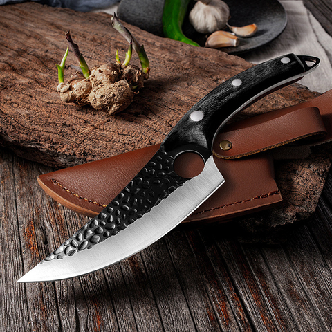 CHUN-cuchillo de cocina de acero inoxidable 5Cr15Mov, juego de cuchillos de lijado para pesca al aire libre, serbio, carnicero ► Foto 1/6