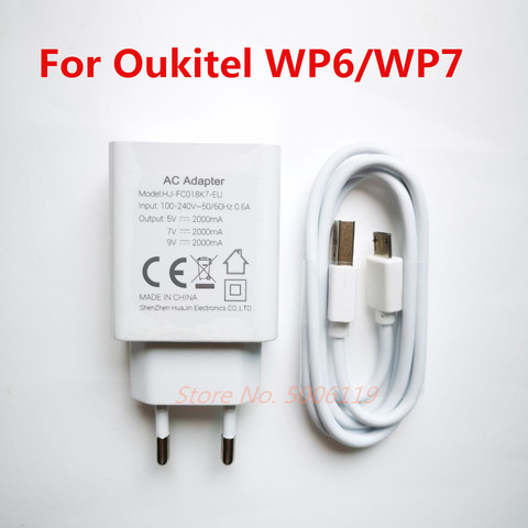 OUKITEL-Adaptador de viaje para cargador de la UE, Cable de datos USB tipo C, WP6, WP7, Original, nuevo ► Foto 1/5