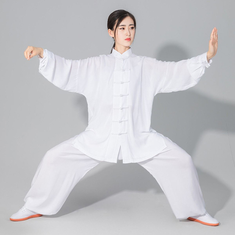 USHINE calidad uniforme de Tai Chi de algodón cinturón de ejercicio 6 colores Wushu ropa de Kung Fu para niños adultos artes marciales Wing Chun traje ► Foto 1/6