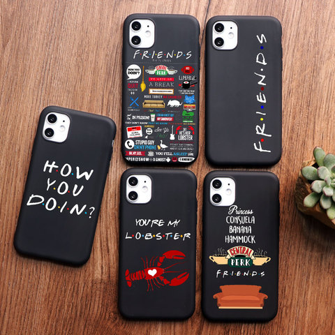 PUNQZY-funda de teléfono con dibujos animados para iPhone, funda de TPU suave con dibujos animados divertidos, Clip Art Friends, para serie de TV, iPhone 11 pro MAX 12 PRO 6 8 7 Plus SE 2 X XS MAX XR ► Foto 1/6