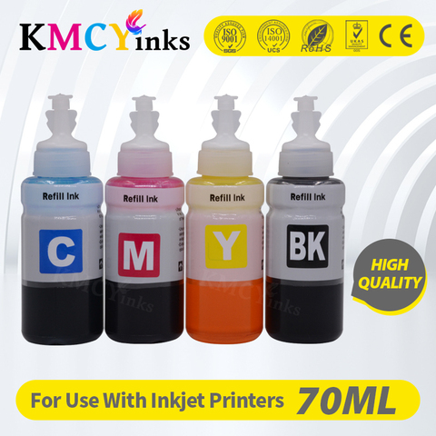 KMCYinks de recarga de tinta kit para Epson L100 L110 L120 L132 L210 L222 L300 L312 L355 L350 L362 L366 L550 L555 L566 impresora ► Foto 1/6