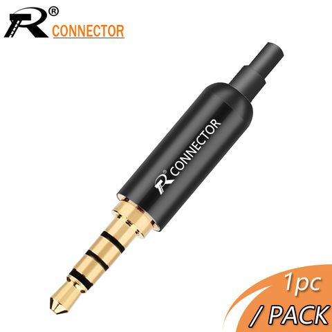 Adaptador de aluminio para auriculares, Conector de 3,5mm, 4Pole chapado en oro con abrazaderas de enchufe trasero, clip de Cable para auriculares estéreo DIY, 1 ud. ► Foto 1/6