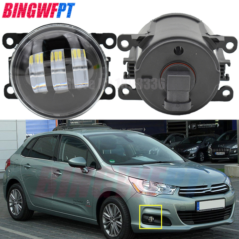 2 unids/par lámpara de niebla Asamblea Super brillante LED luces antiniebla para Citroen C3 C4 C5 C6 para Peugeot 207 CC de WD _ 2007-2012 ► Foto 1/6