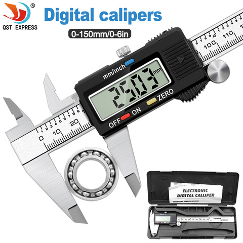 Calibrador Digital Vernier, 6 pulgadas, 0-150mm, medición electrónica, acero inoxidable ► Foto 1/6