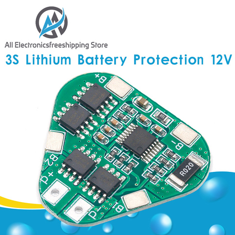 3S 12V 12V 18650 Placa de protección de batería de litio 11,1 V 12,6 V sobrecarga sobre-Descarga proteger 8A 3 Cell Li-Ion BMS PCM PCB ► Foto 1/6